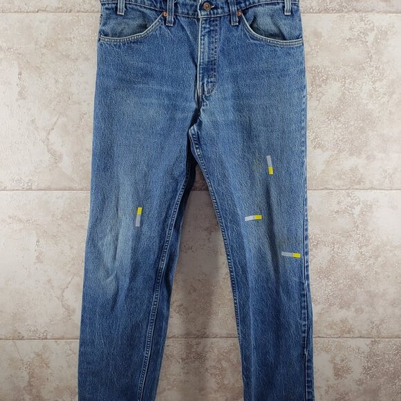 Vintage 90s Levis 558 Orange Tab Blue Jeans Mens size 34 X 34. Light medium wash - Picture 10 of 13